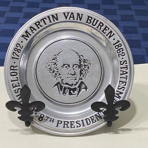 VTG Martin Van Buren 8TH President Wilton Collection Presidential Pewter Plate